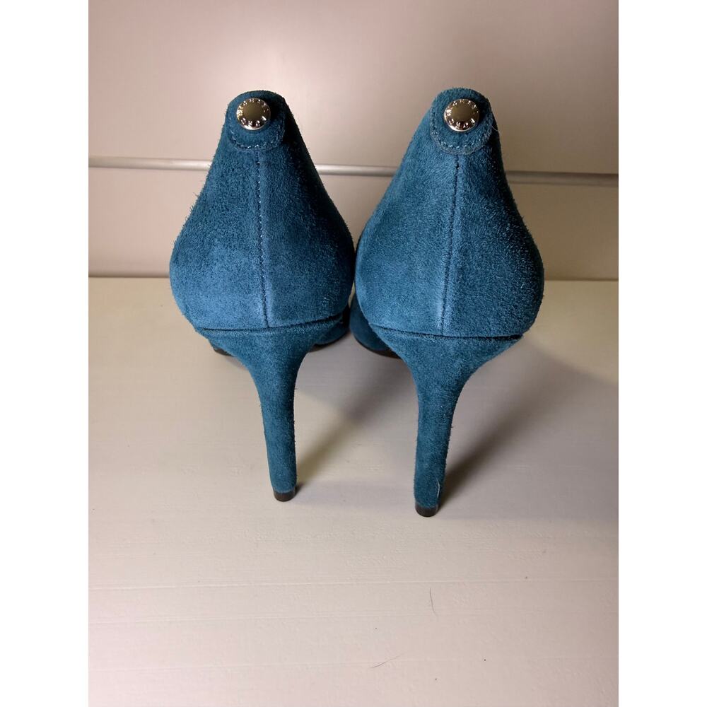 Michael Kors Turquoise Suede Pointed Toe Heels, Size 8 - Picture 5 of 8
